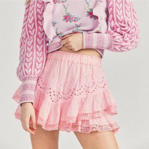 Loveshackfancy pink briella skirt size small!